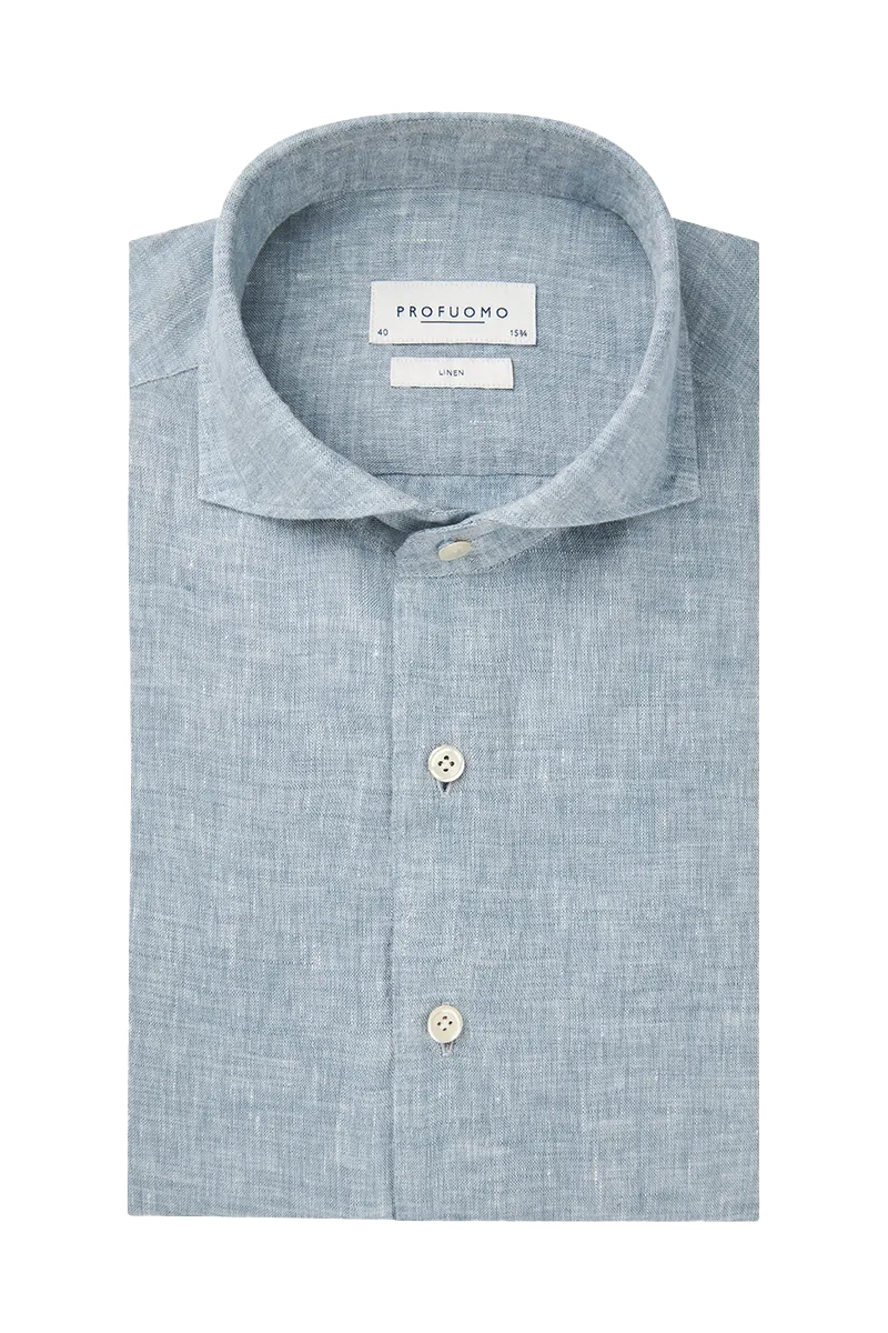 Heren overhemd lm casual blauw