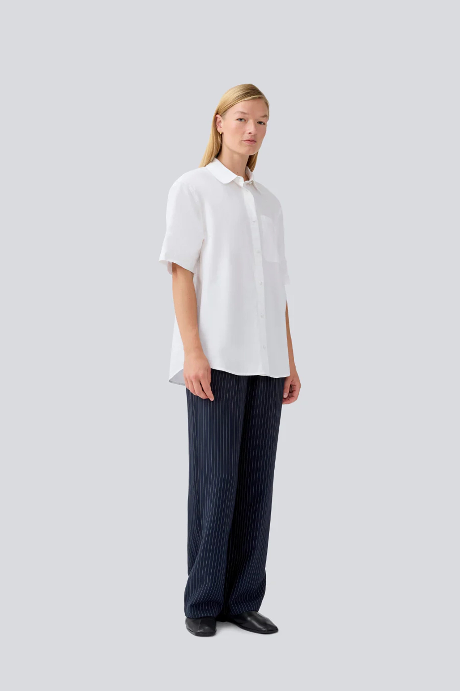 Dames blouse korte mouw ecru