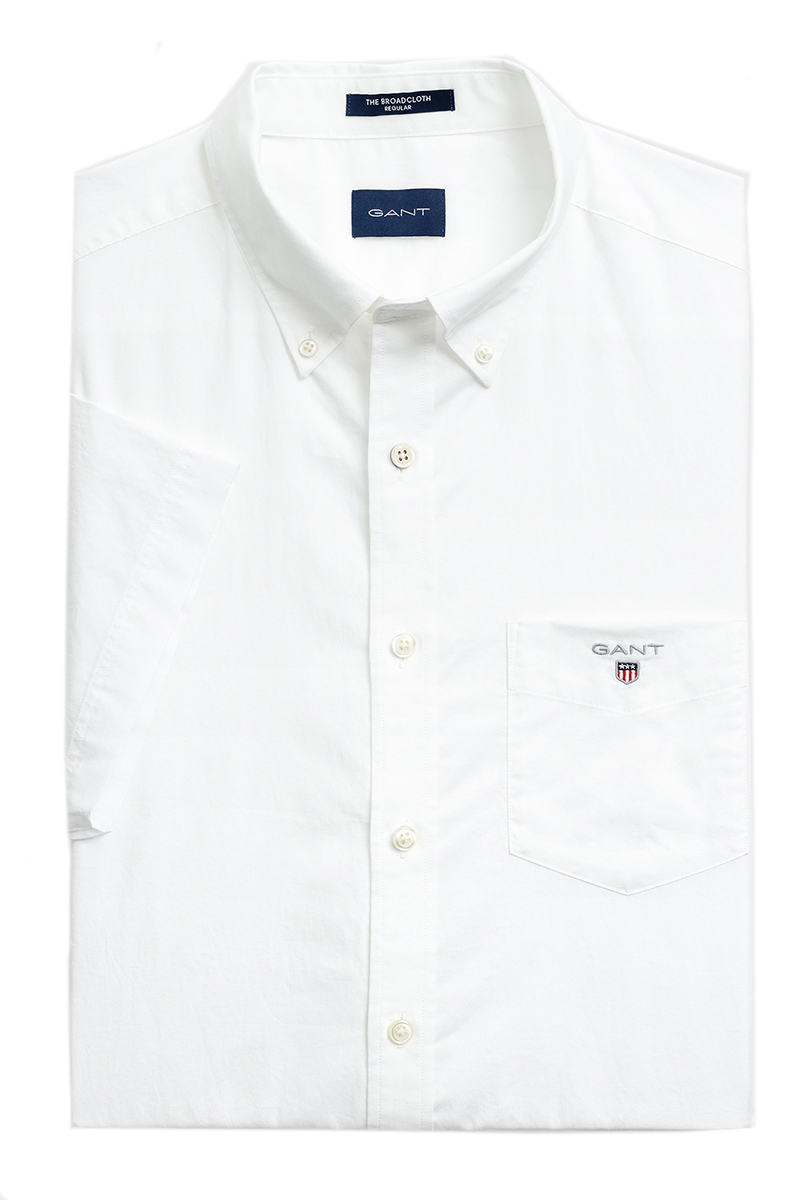 Gant REG BROADCLOTH SS BD Wit-1 1