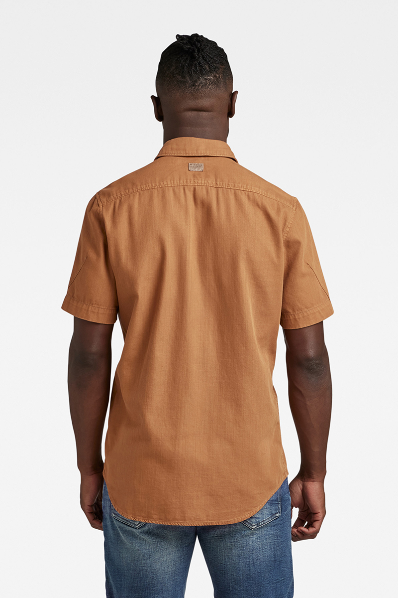 G-Star Marine slim shirt s\s bruin/beige-1 5