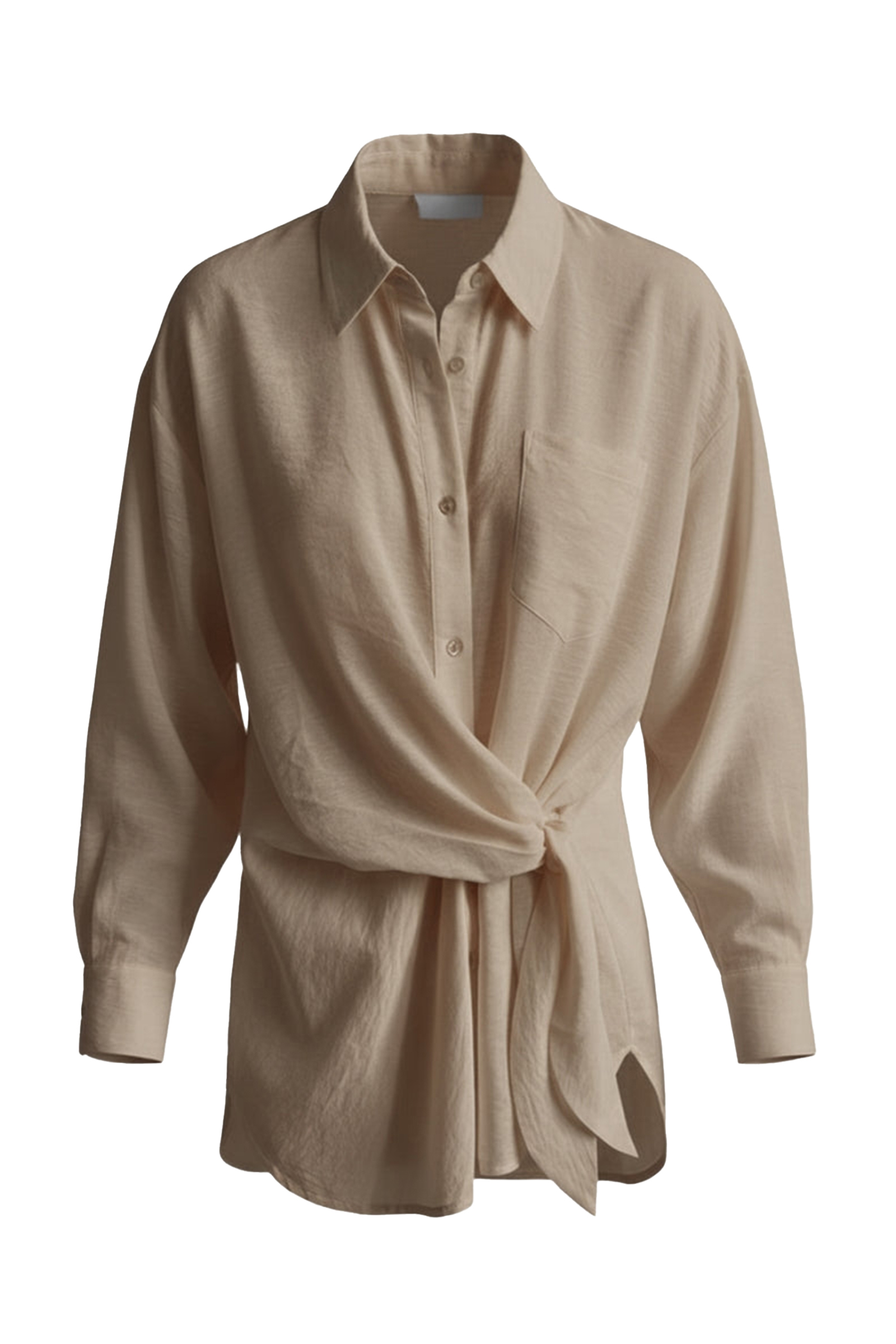 Dames blouse lange mouw bruin