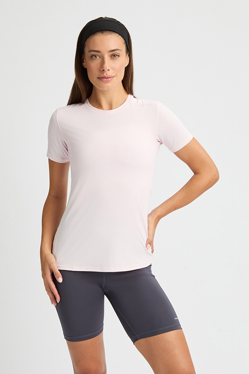 Fitness dames t-shirt km rose