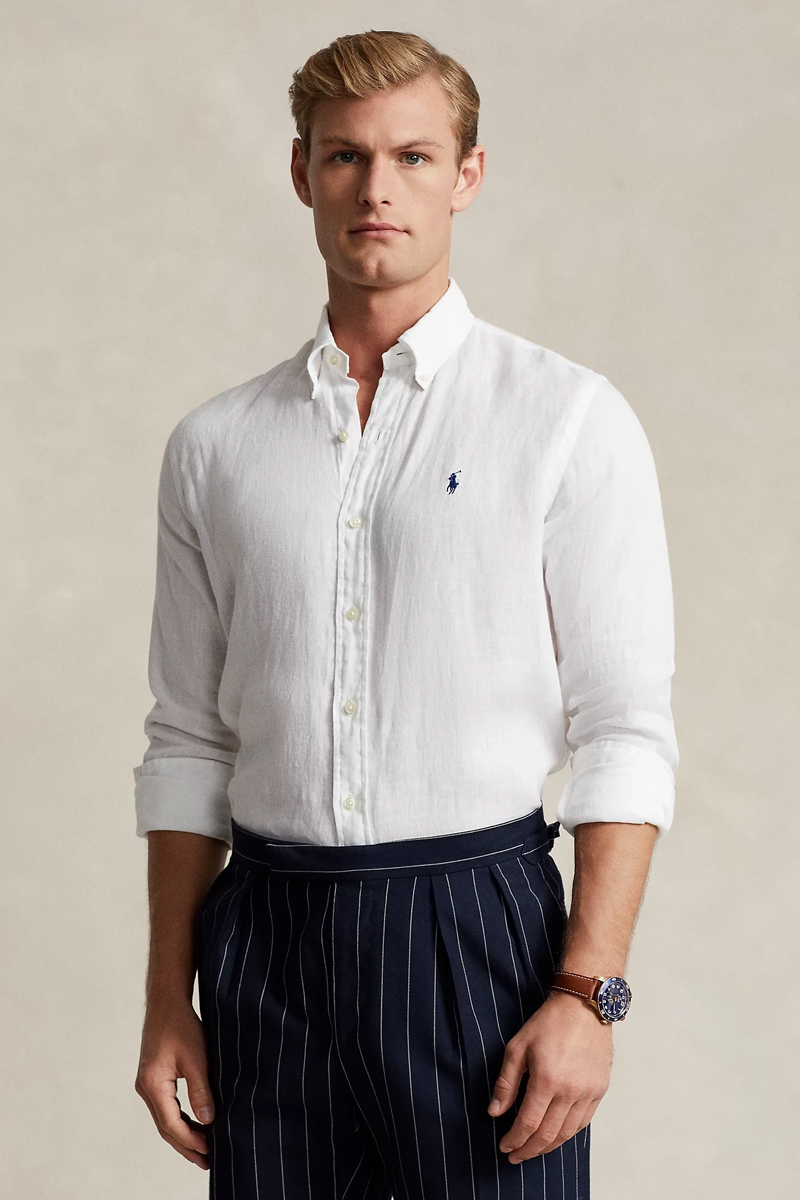 Heren overhemd lm casual wit