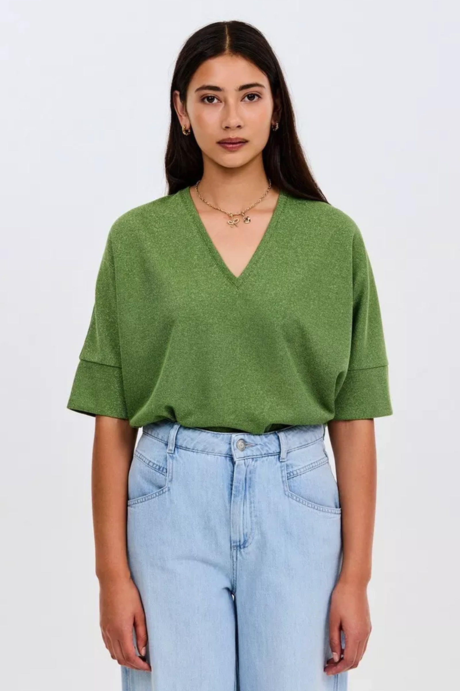 Dames t-shirt korte mouw groen