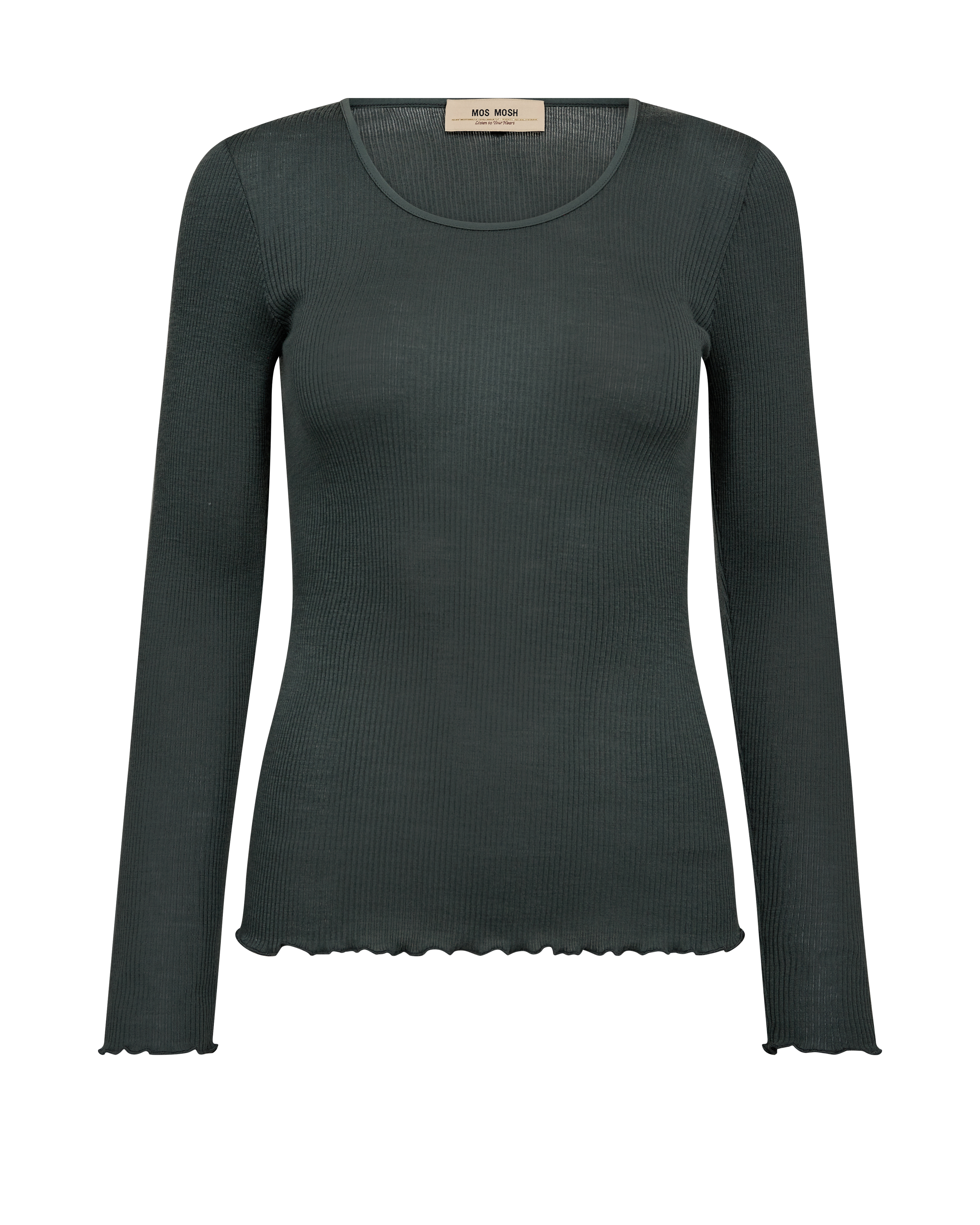 Dames t-shirt lange mouw grijs