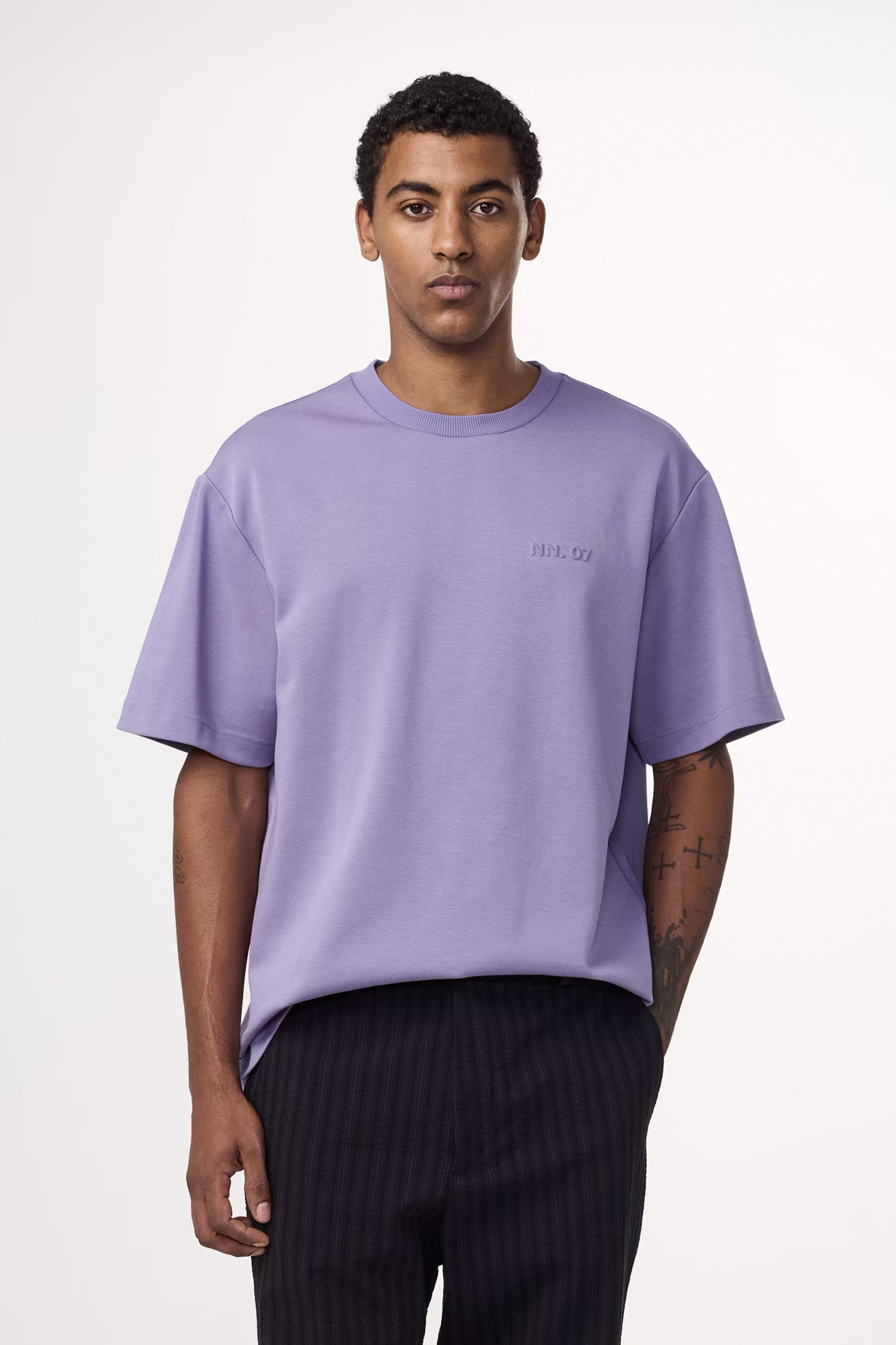 NN07 NAT SS LOGO TEE 3457 Paars-1 2