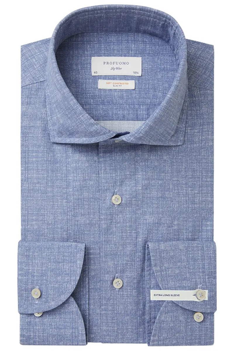 Heren overhemd lm casual blauw