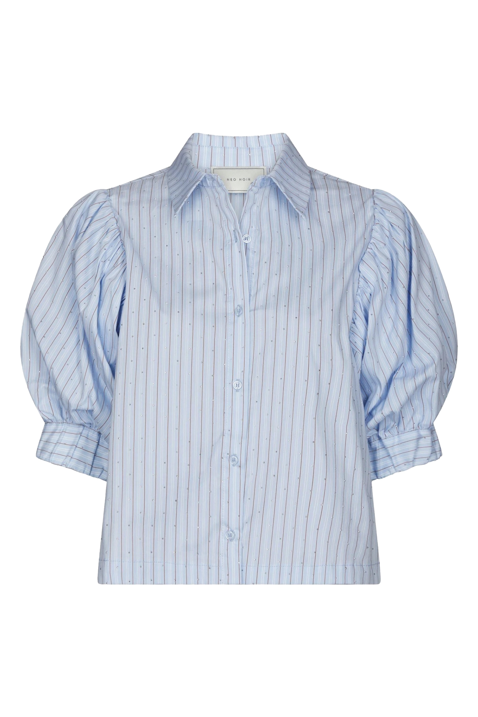 Dames blouse korte mouw blauw