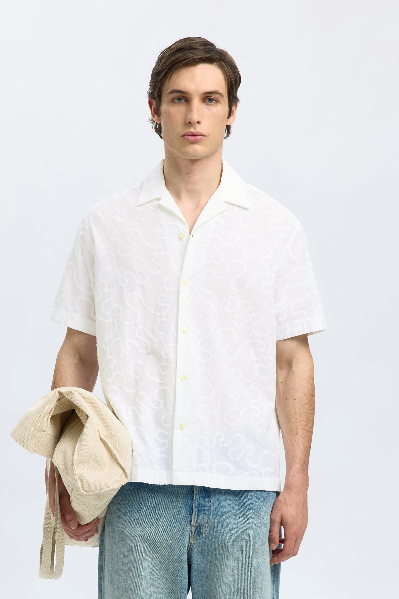 Heren overhemd km casual wit