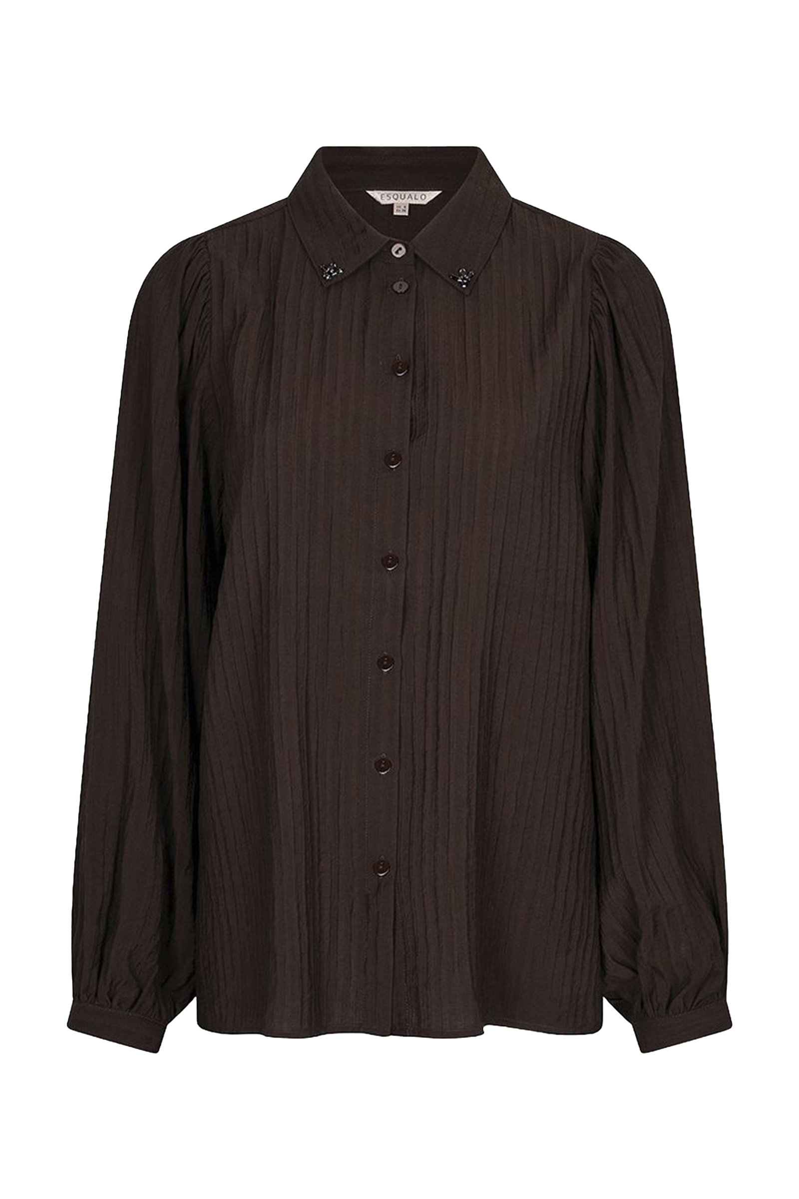 Dames blouse lange mouw bruin