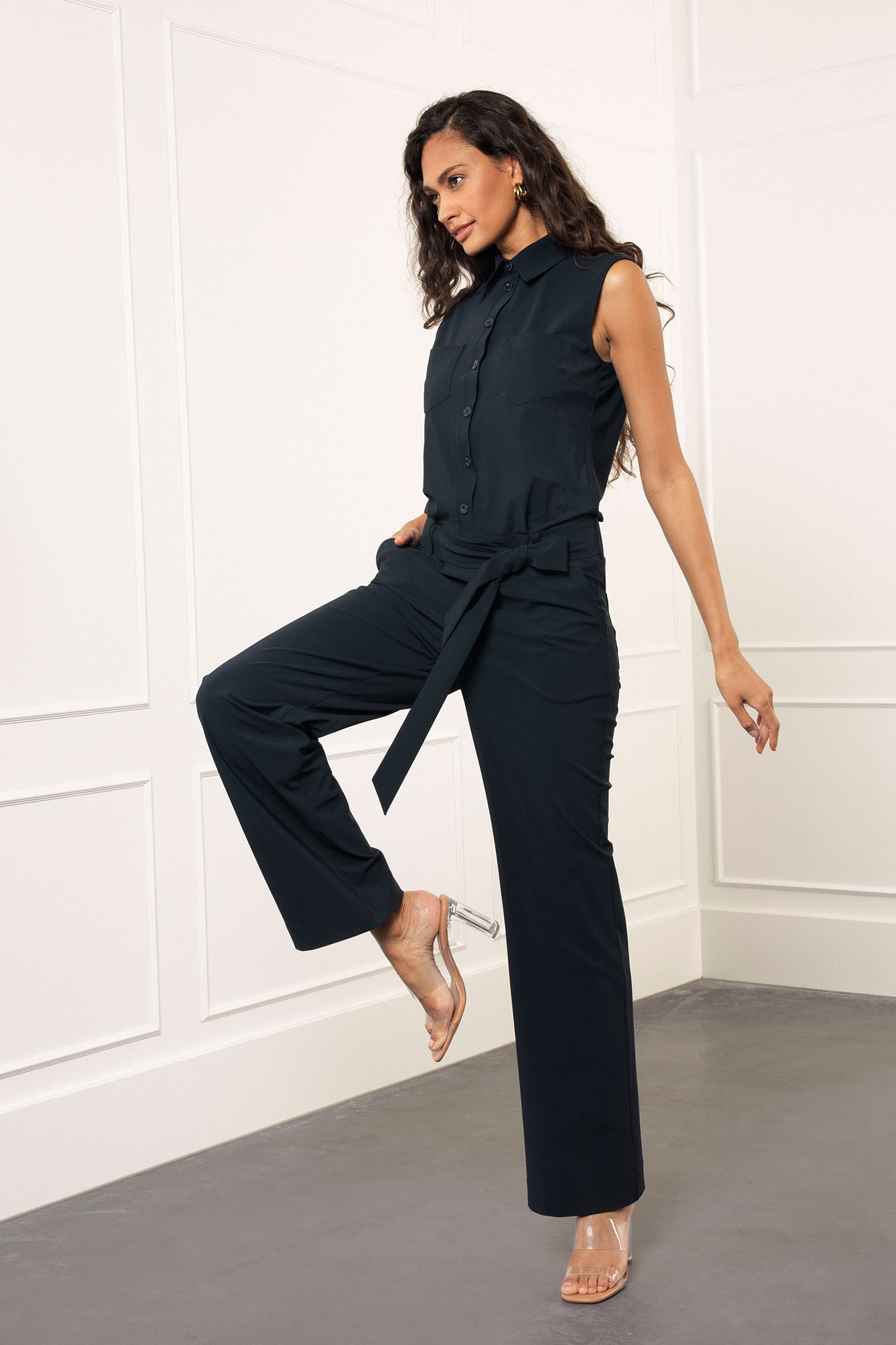 Dames jumpsuit/tuinbroek blauw
