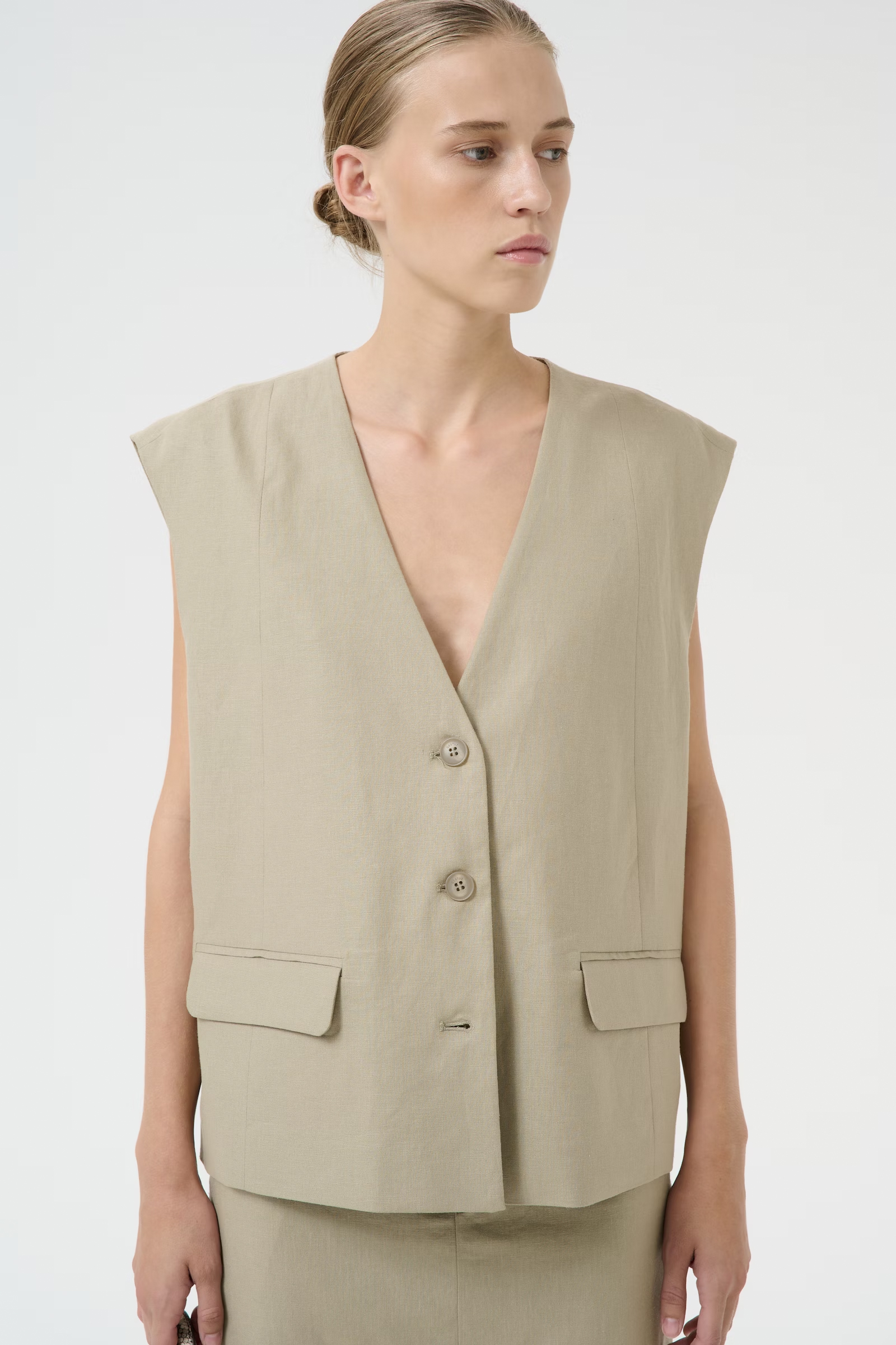 Dames gilet bruin