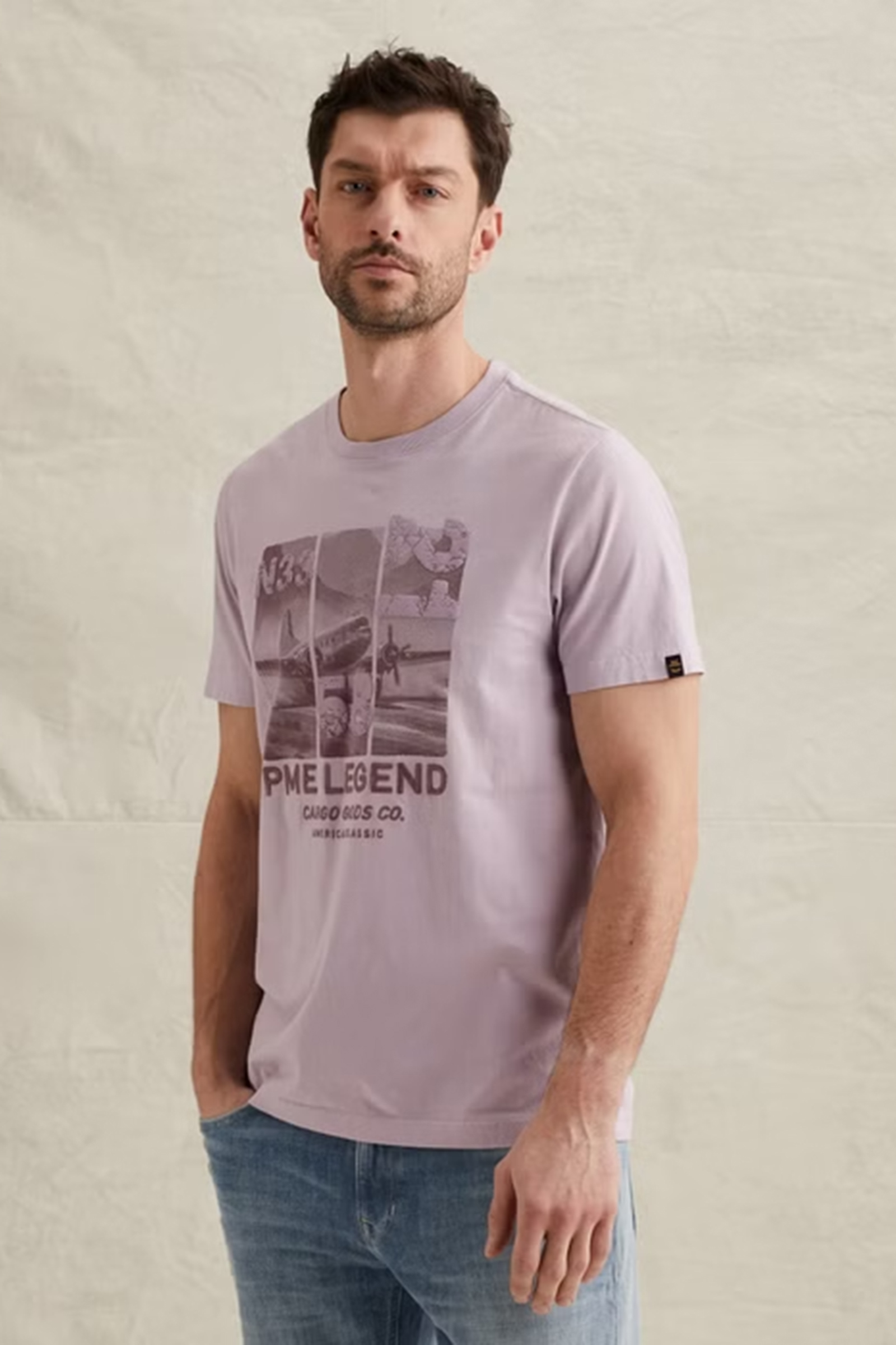 Heren overhemd lm casual paars