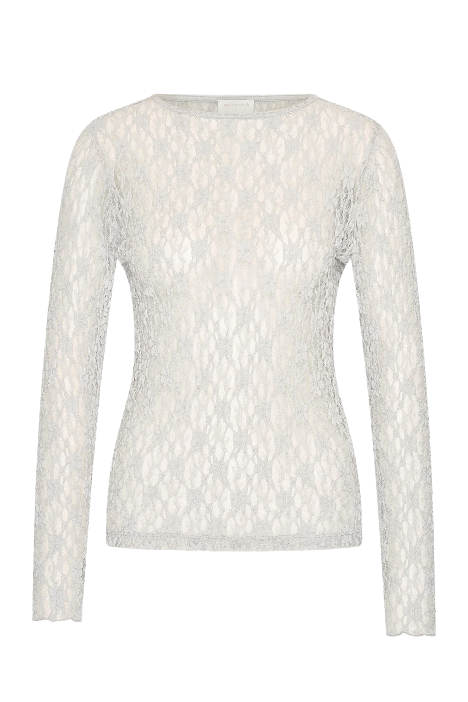 Dames t-shirt lange mouw grijs