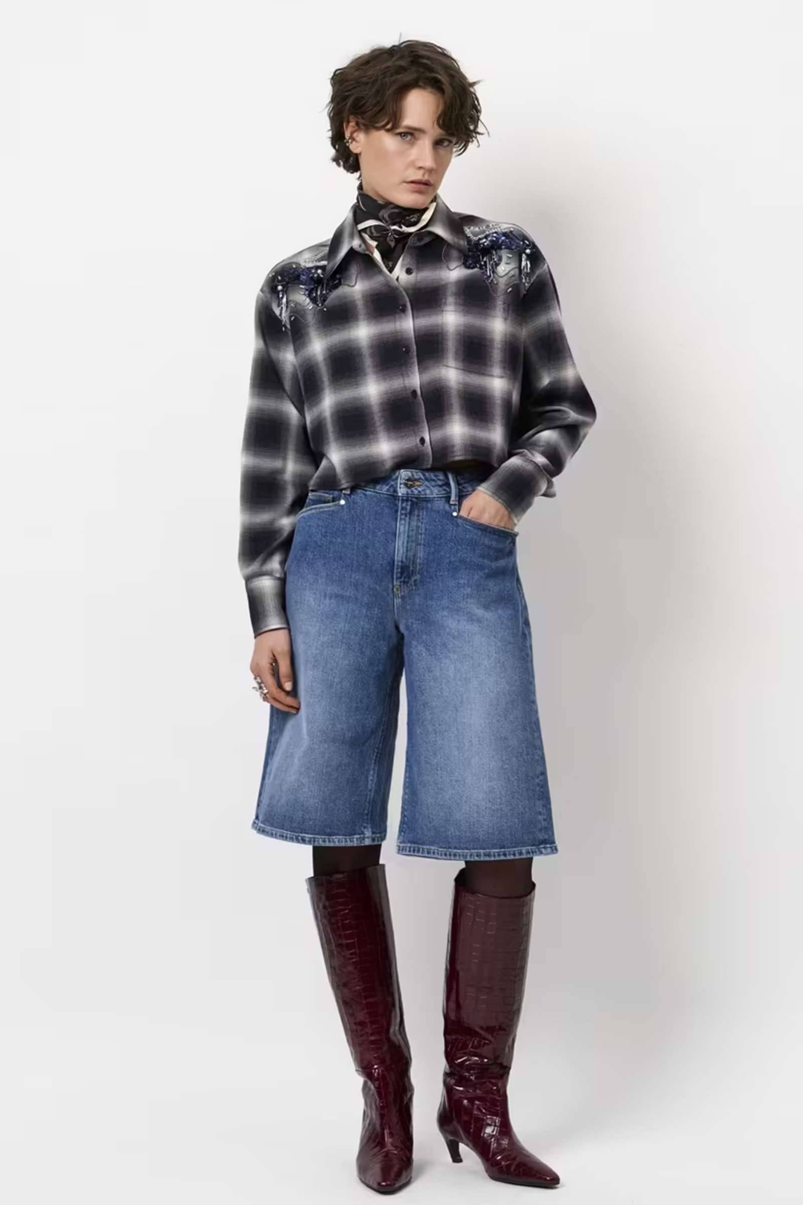Dames short blauw