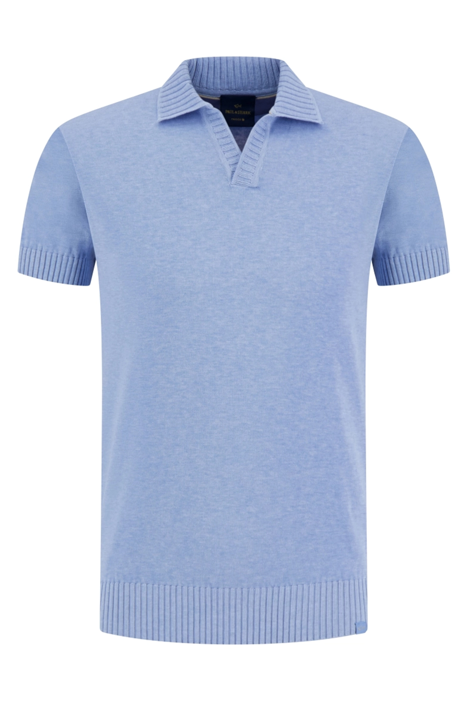 Heren polo korte mouw blauw
