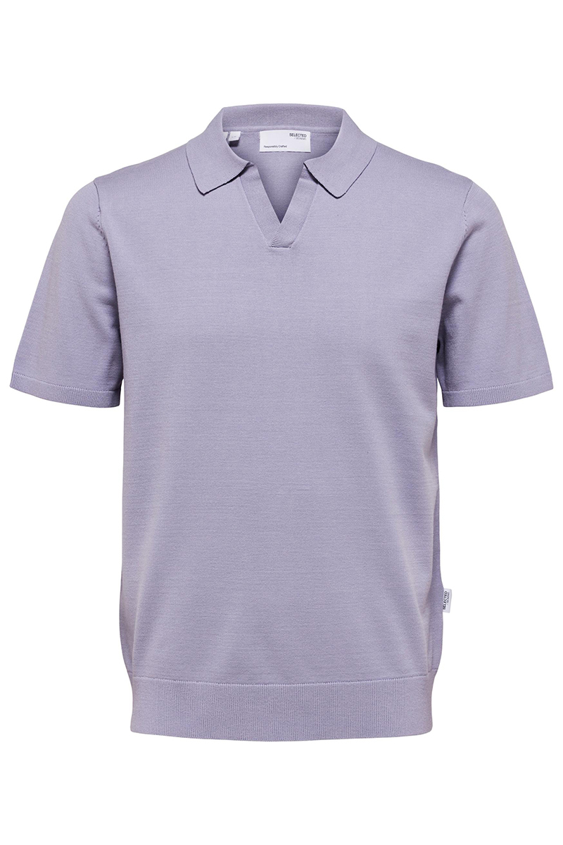 Selected SLHTELLER SS KNIT POLO Paars-1 1