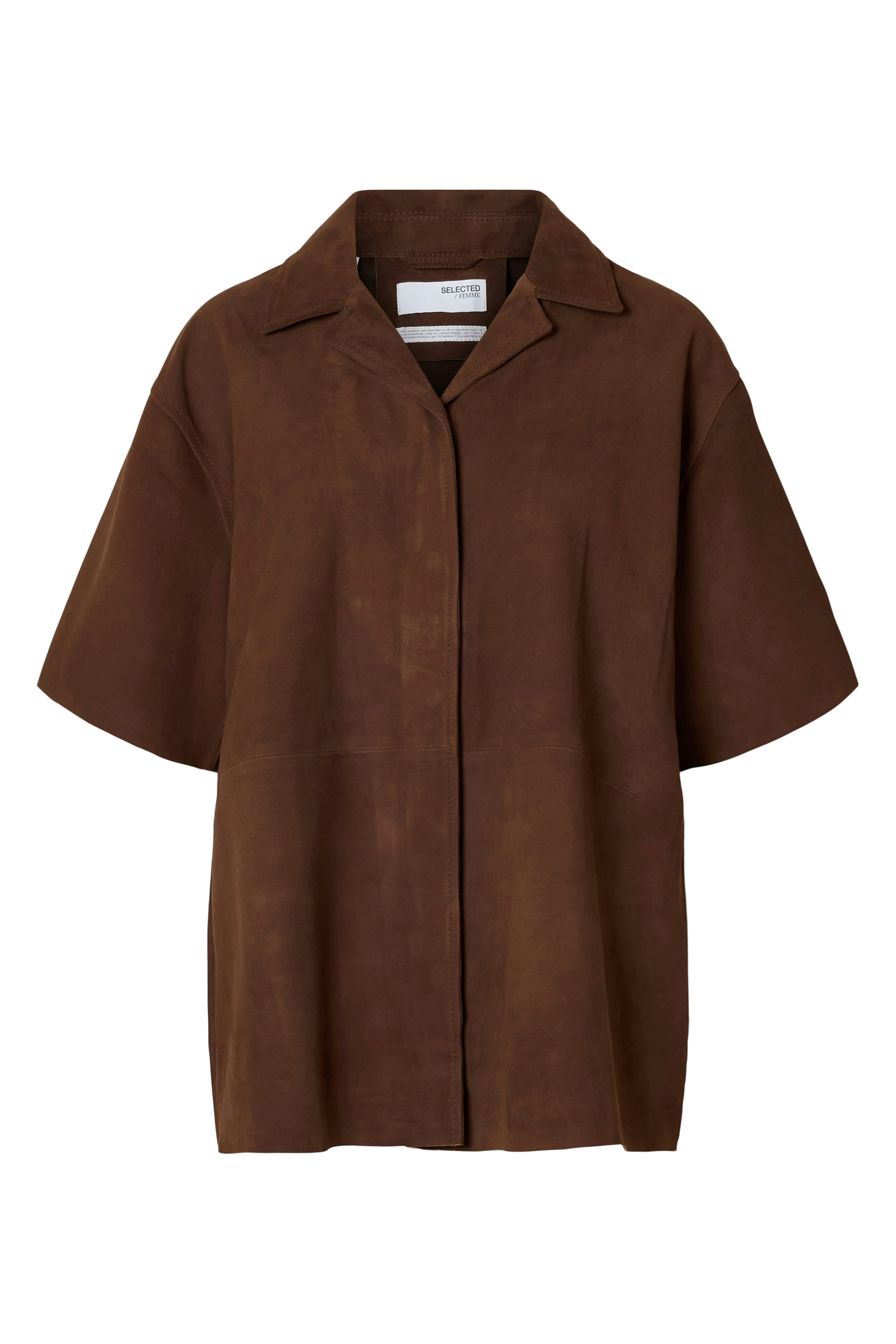 Dames blouse korte mouw bruin