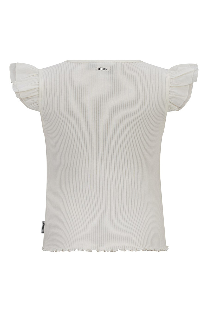 Meisjes t-shirt korte mouw ecru