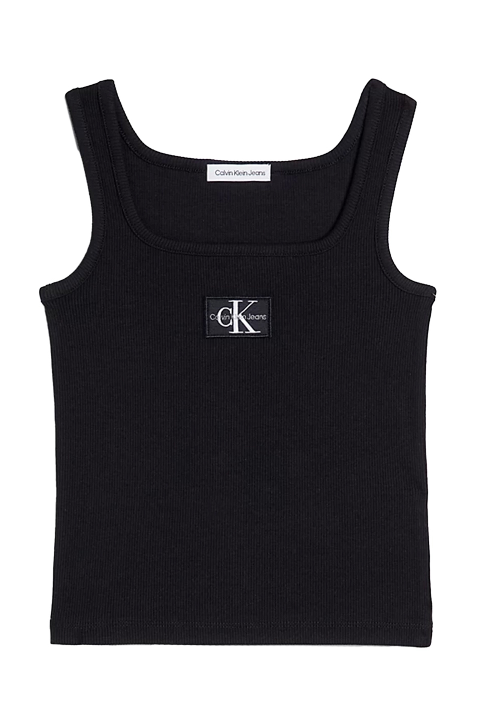 Calvin Klein Rid badge square neck tank top Zwart-1 1