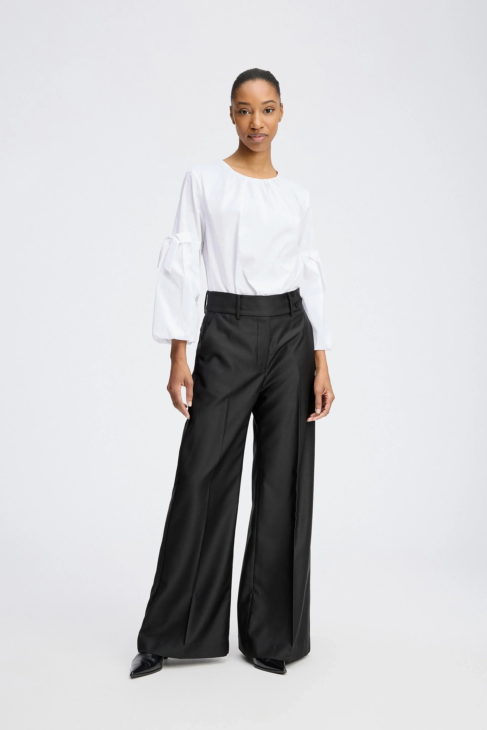 Dames blouse lange mouw wit