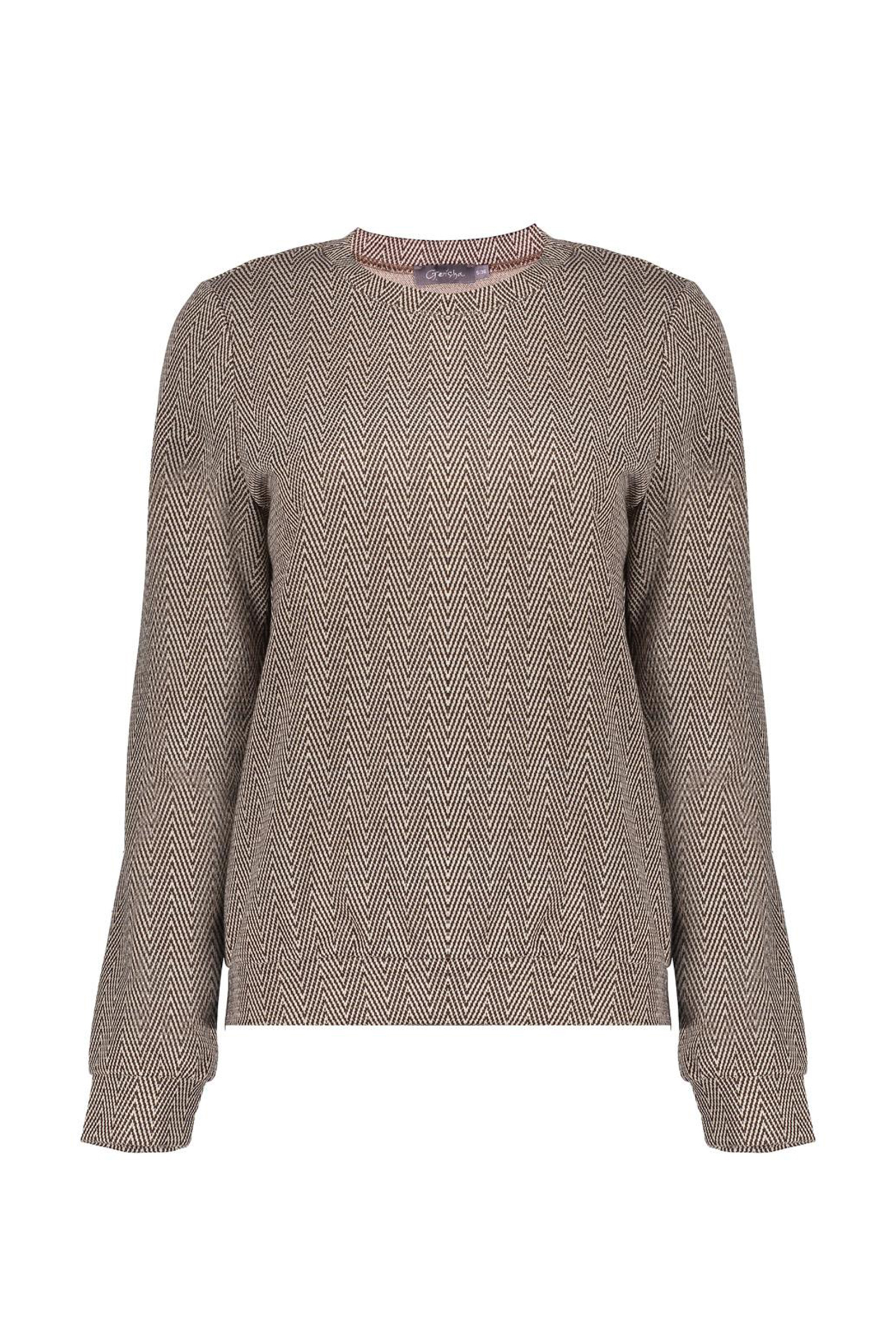 Dames blouse lange mouw bruin