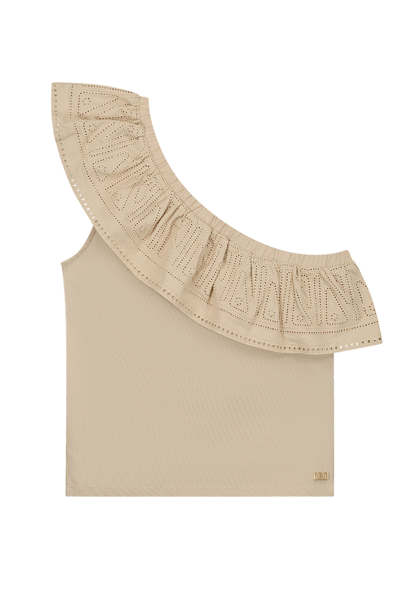 Meisjes t-shirt lange mouw bruin