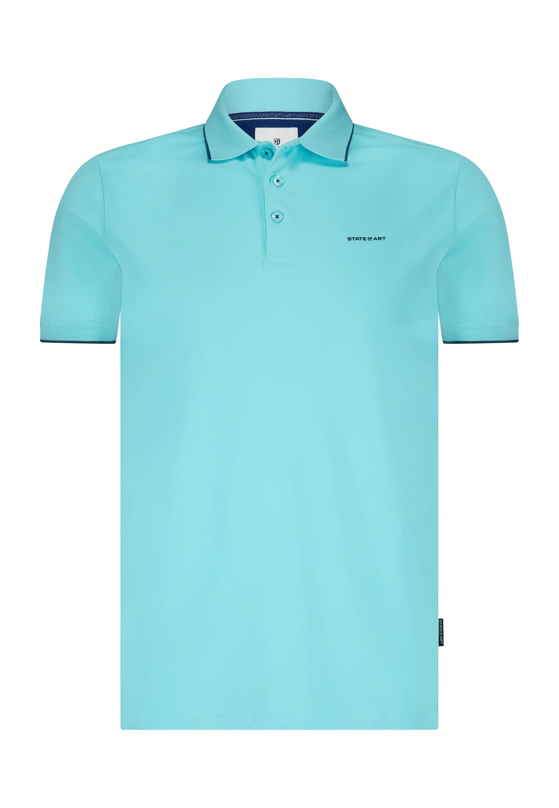 Heren polo korte mouw blauw