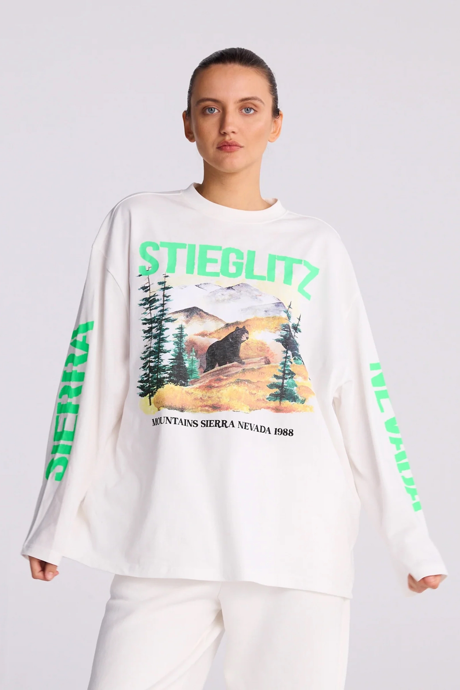 Dames t-shirt lange mouw wit