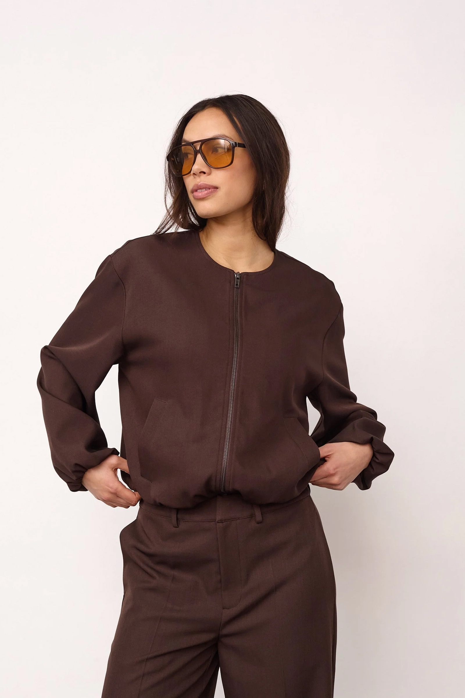 Dames blazer bruin