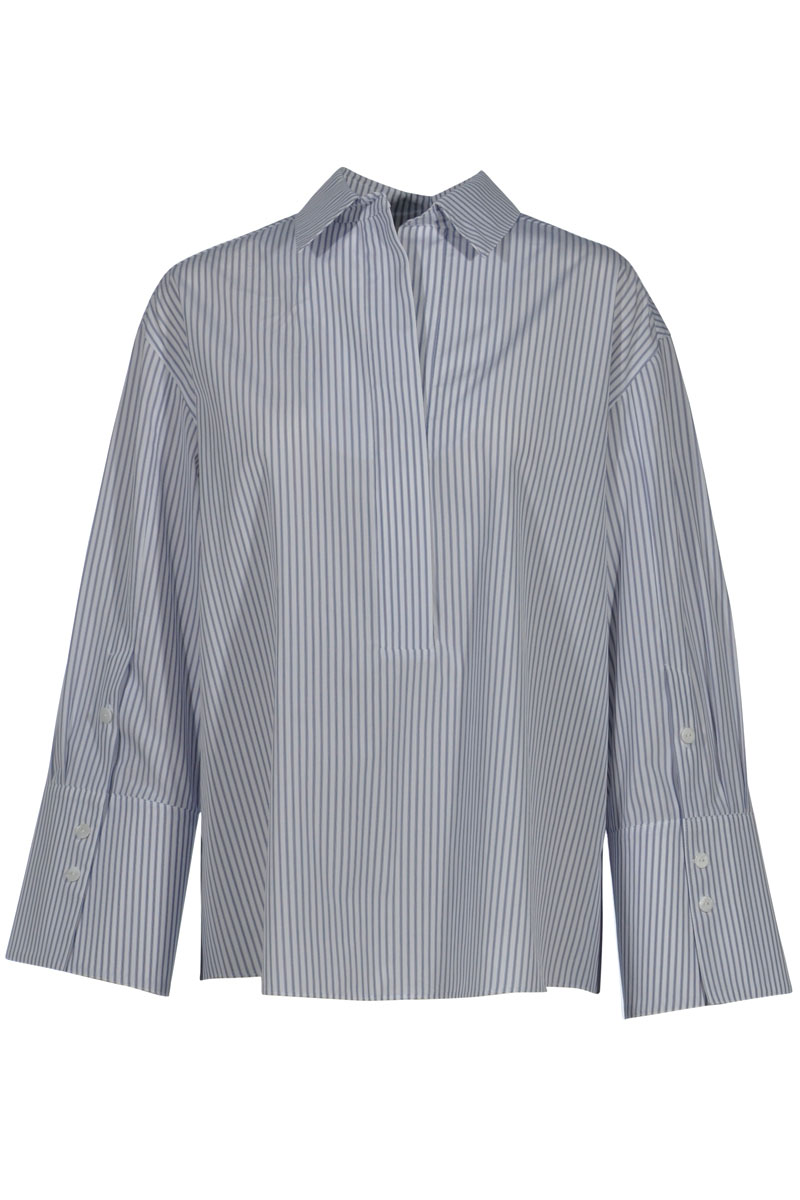 Natan Dames blouse lange mouw Blauw-1 1