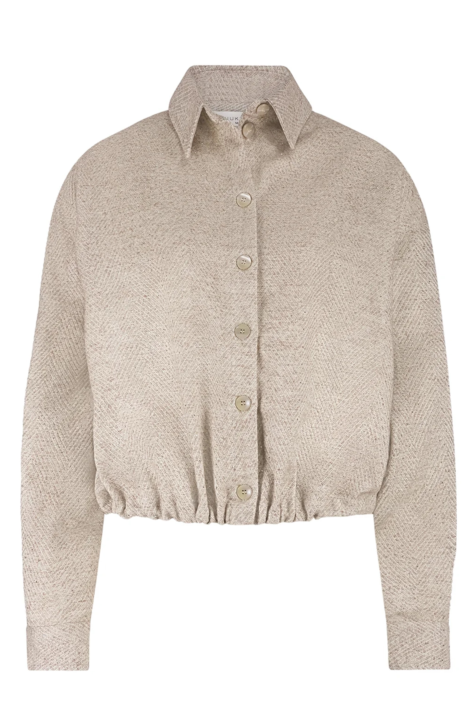 Dames blouse lange mouw bruin