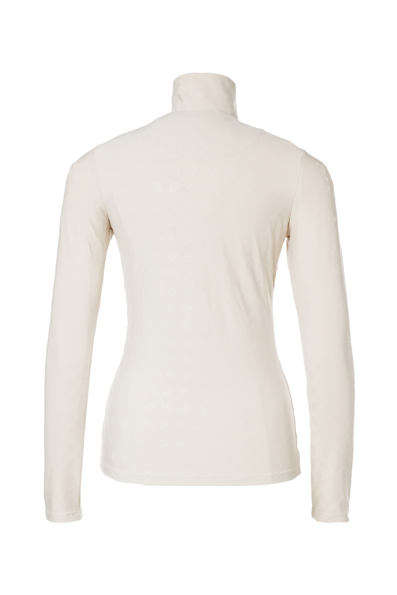 Wintersport dames pully+rits ecru