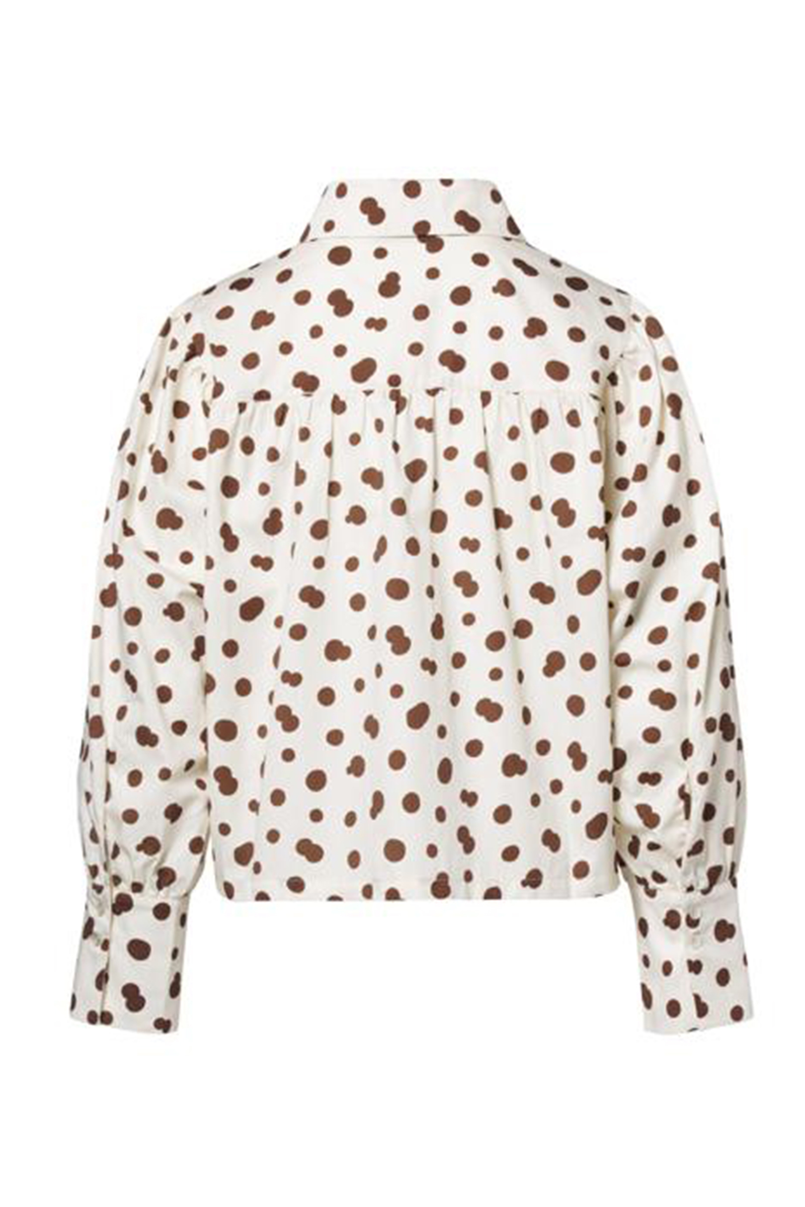 Dames blouse lange mouw bruin