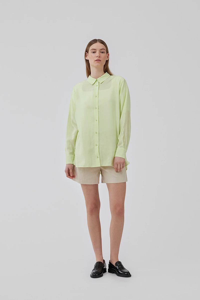 Dames blouse lange mouw geel