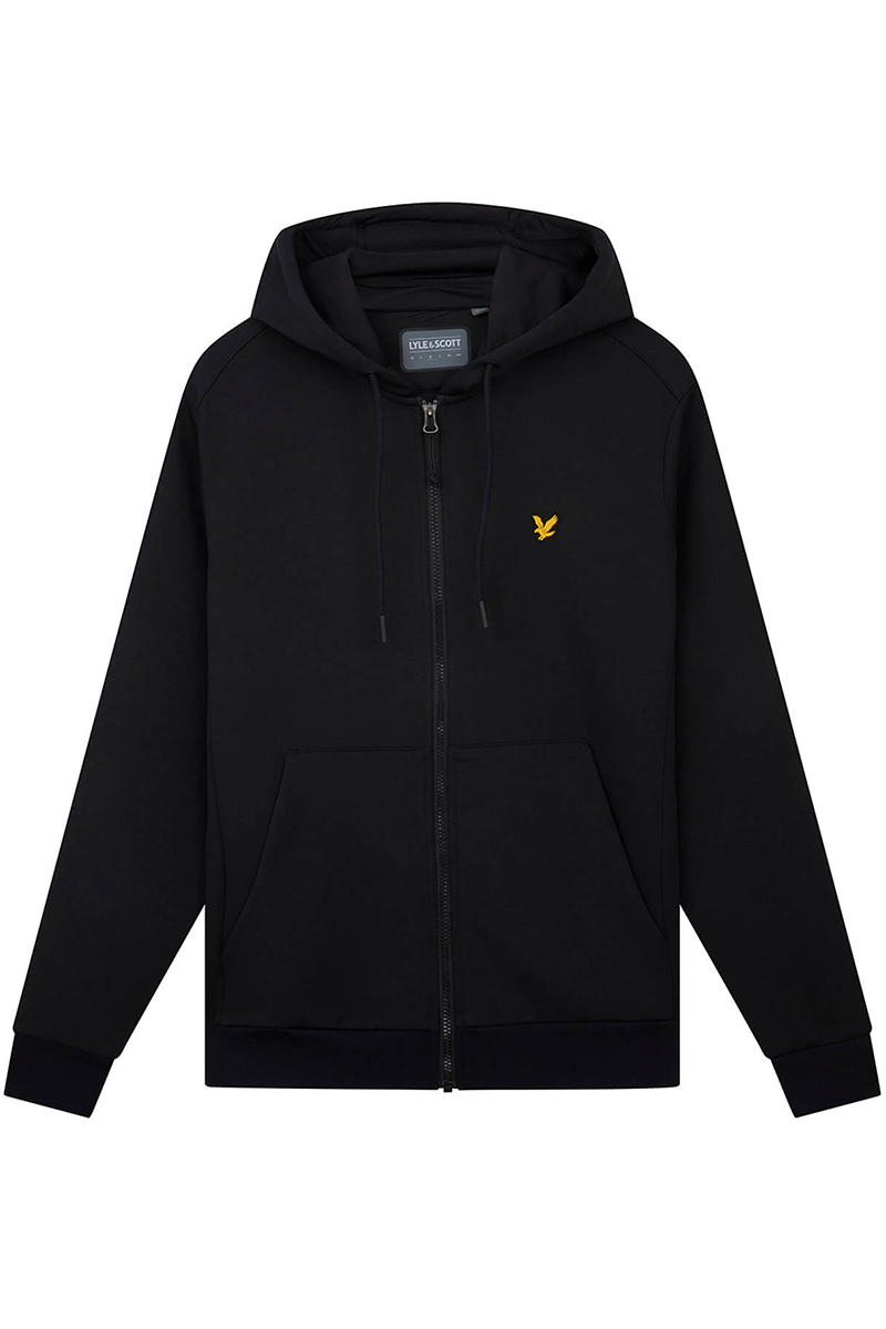 Lyle & Scott FULL ZIP FLY FLEECE HOODIE Zwart-1 1