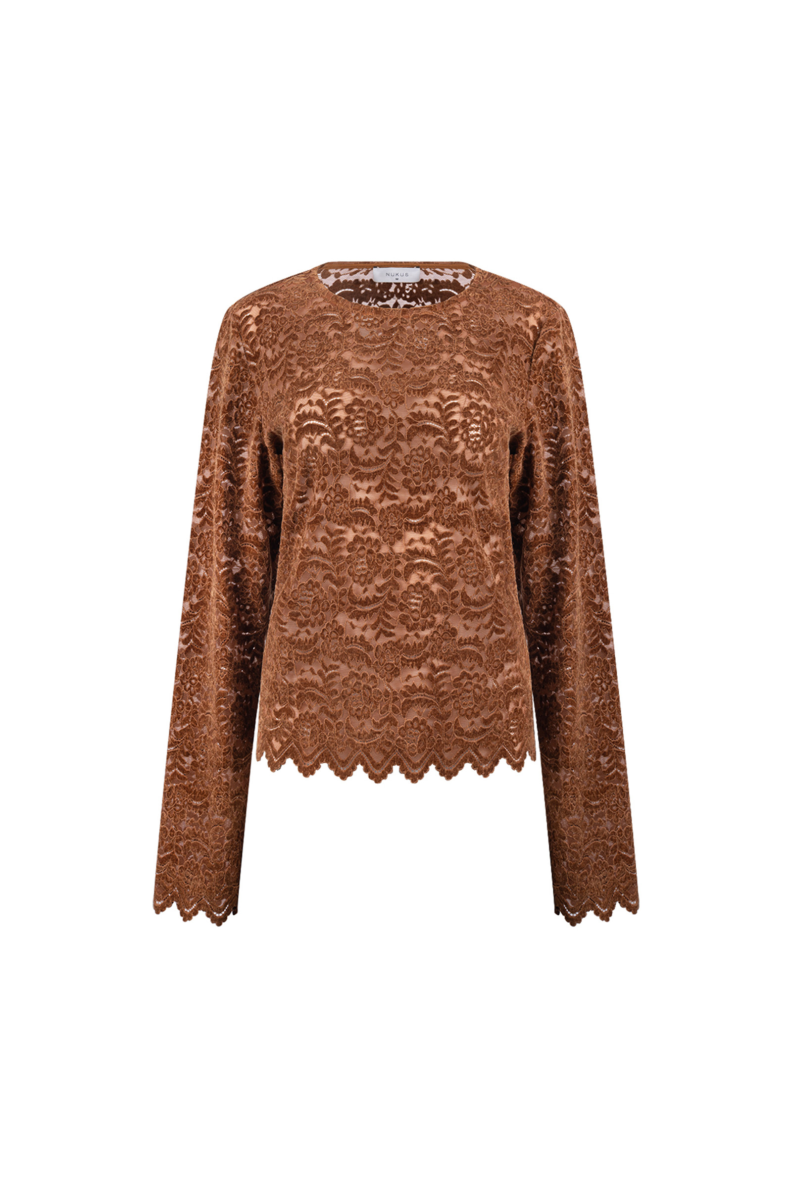 Dames t-shirt korte mouw bruin