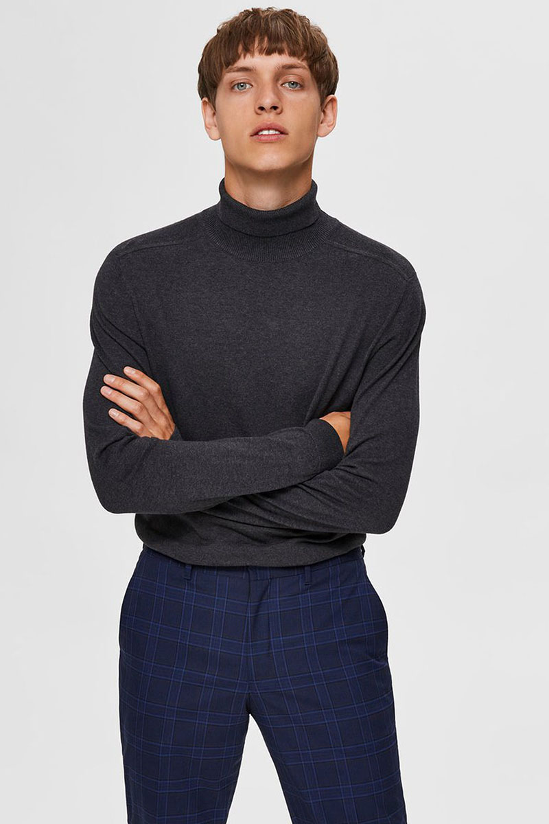 Selected SLHBERG ROLL NECK B NOOS Grijs-1 2