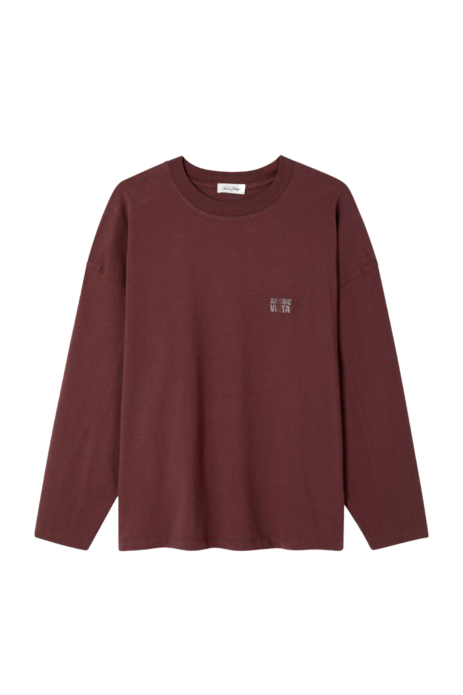 Dames t-shirt lange mouw bruin