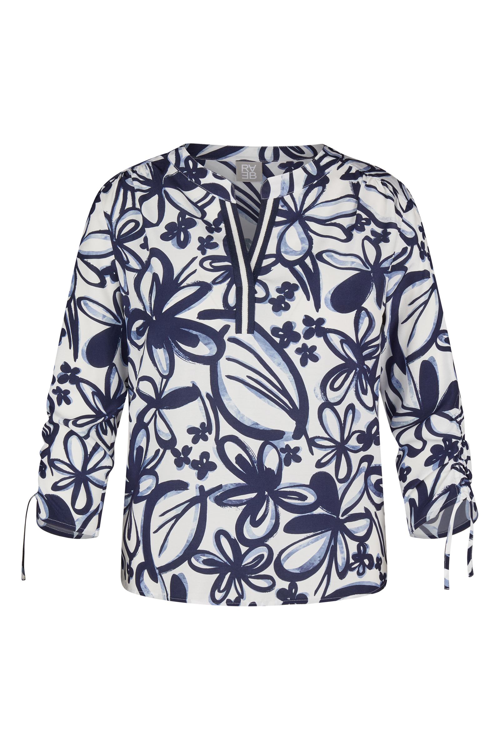 Dames blouse lange mouw blauw