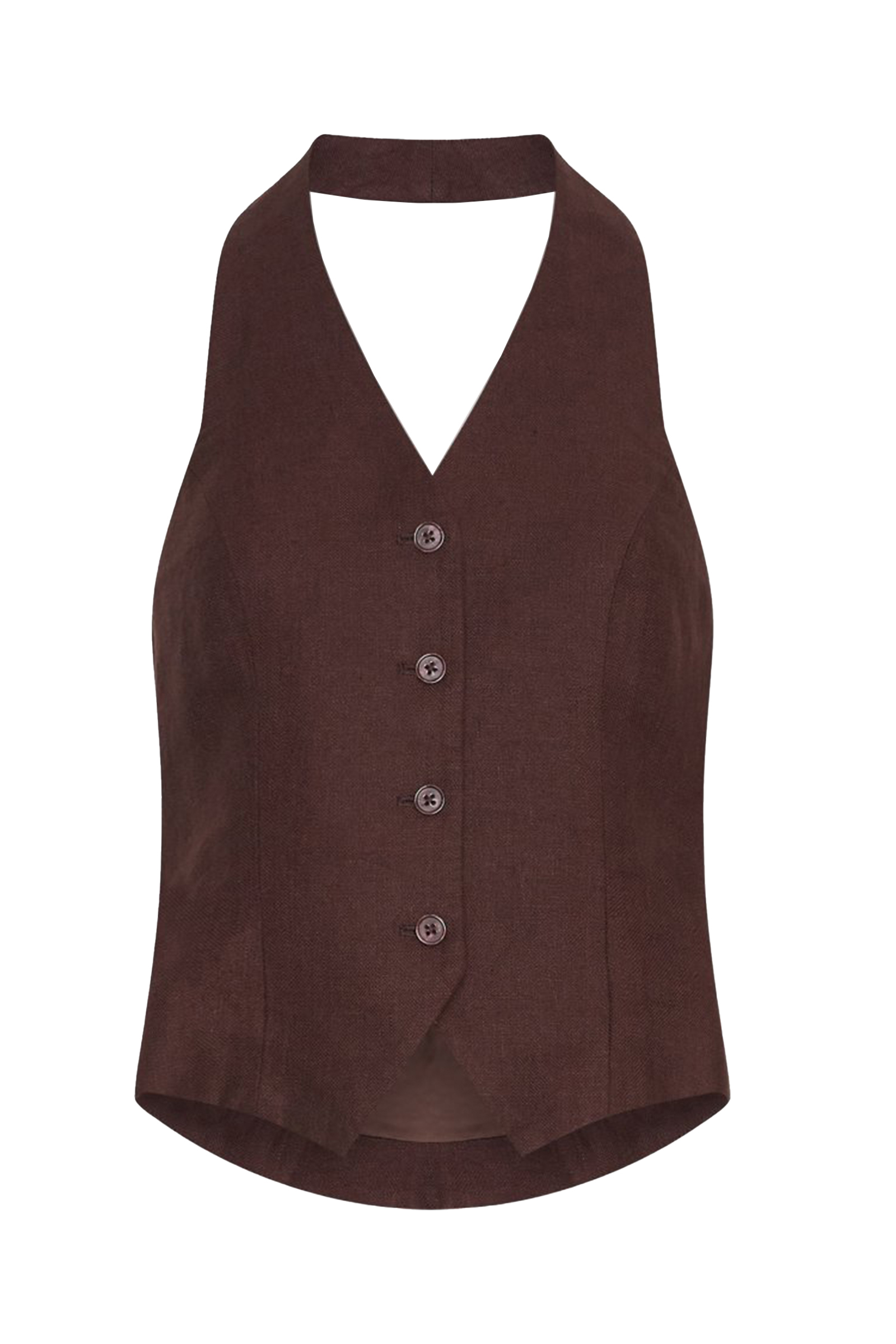 Msch MSCHNaira Claritta Halterneck Waistcoat bruin/beige-1 1