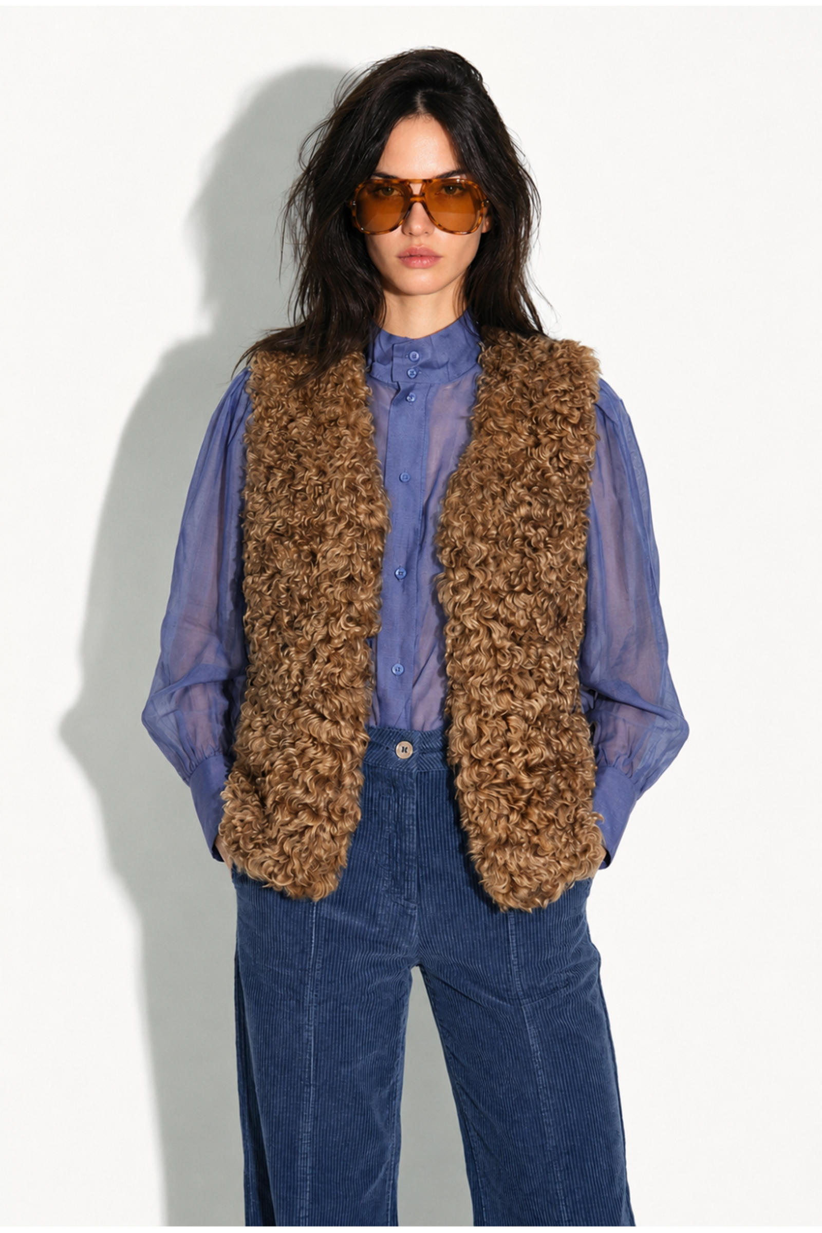 Dames gilet bruin