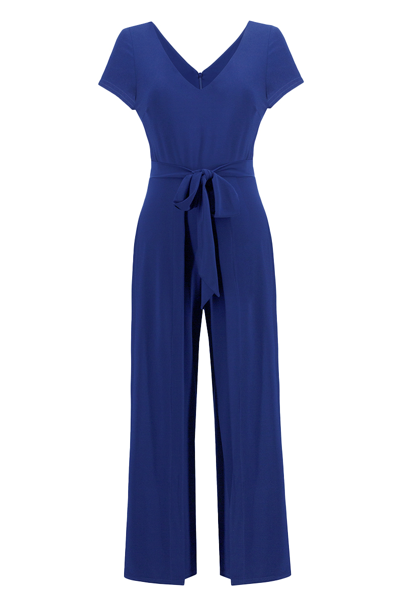 Dames jumpsuit/tuinbroek blauw