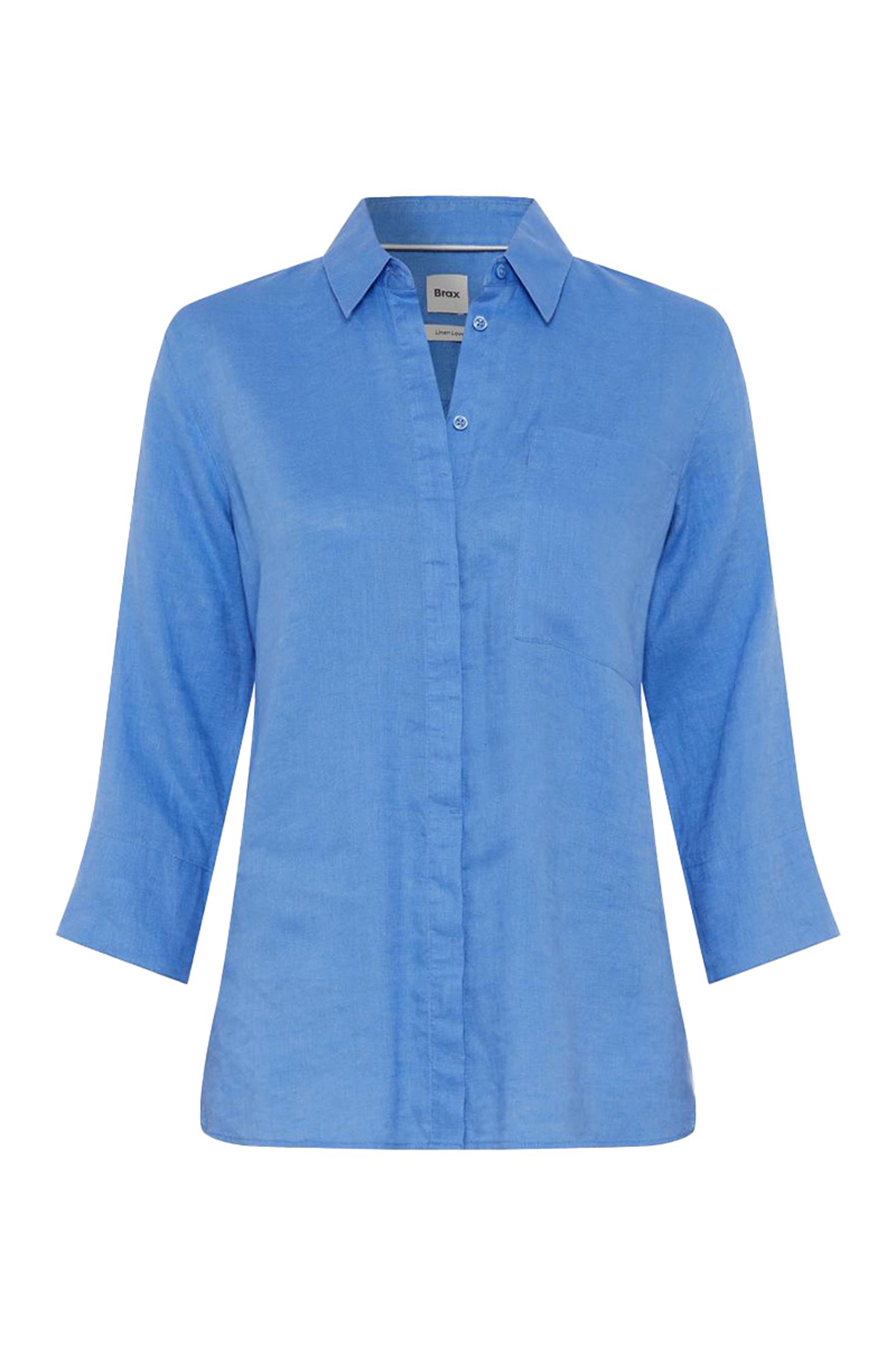 Dames blouse lange mouw blauw
