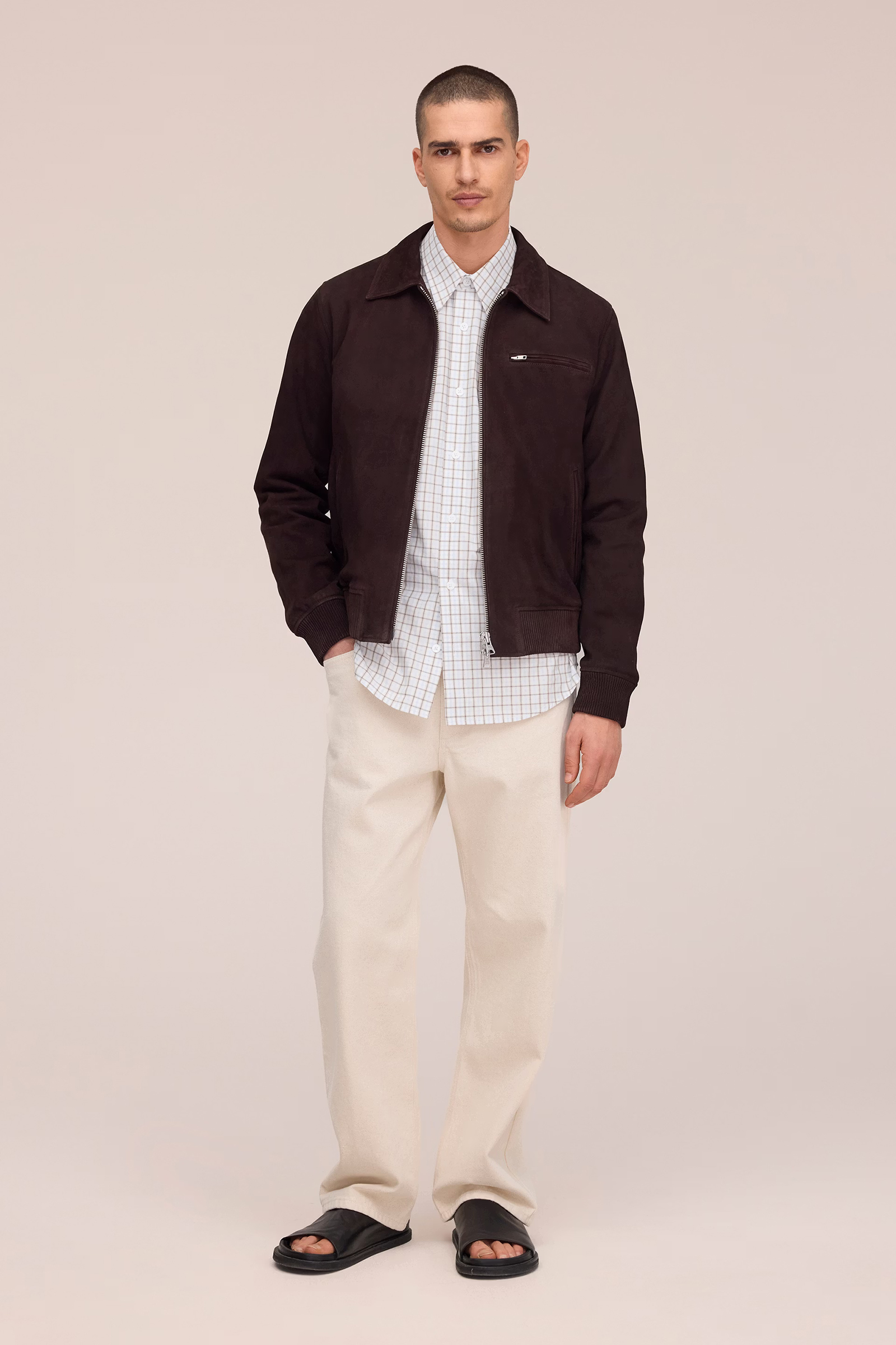Heren pantalon ecru