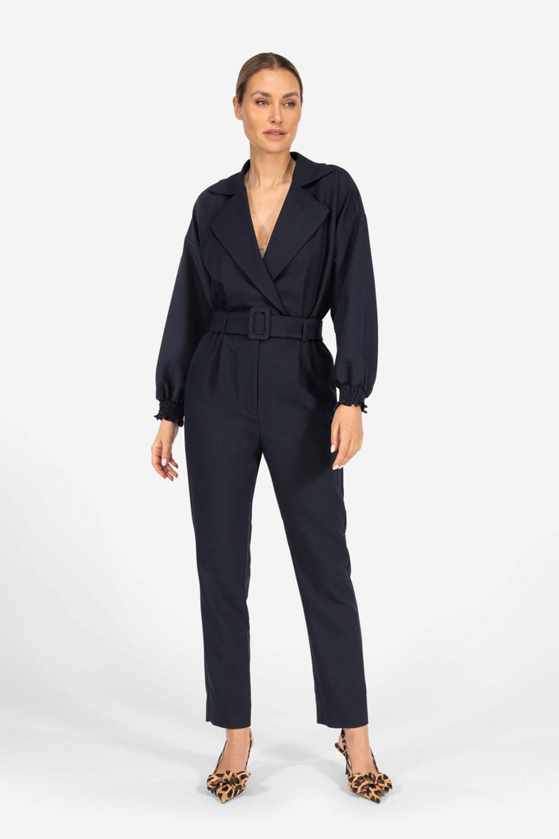 Dames jumpsuit/tuinbroek blauw