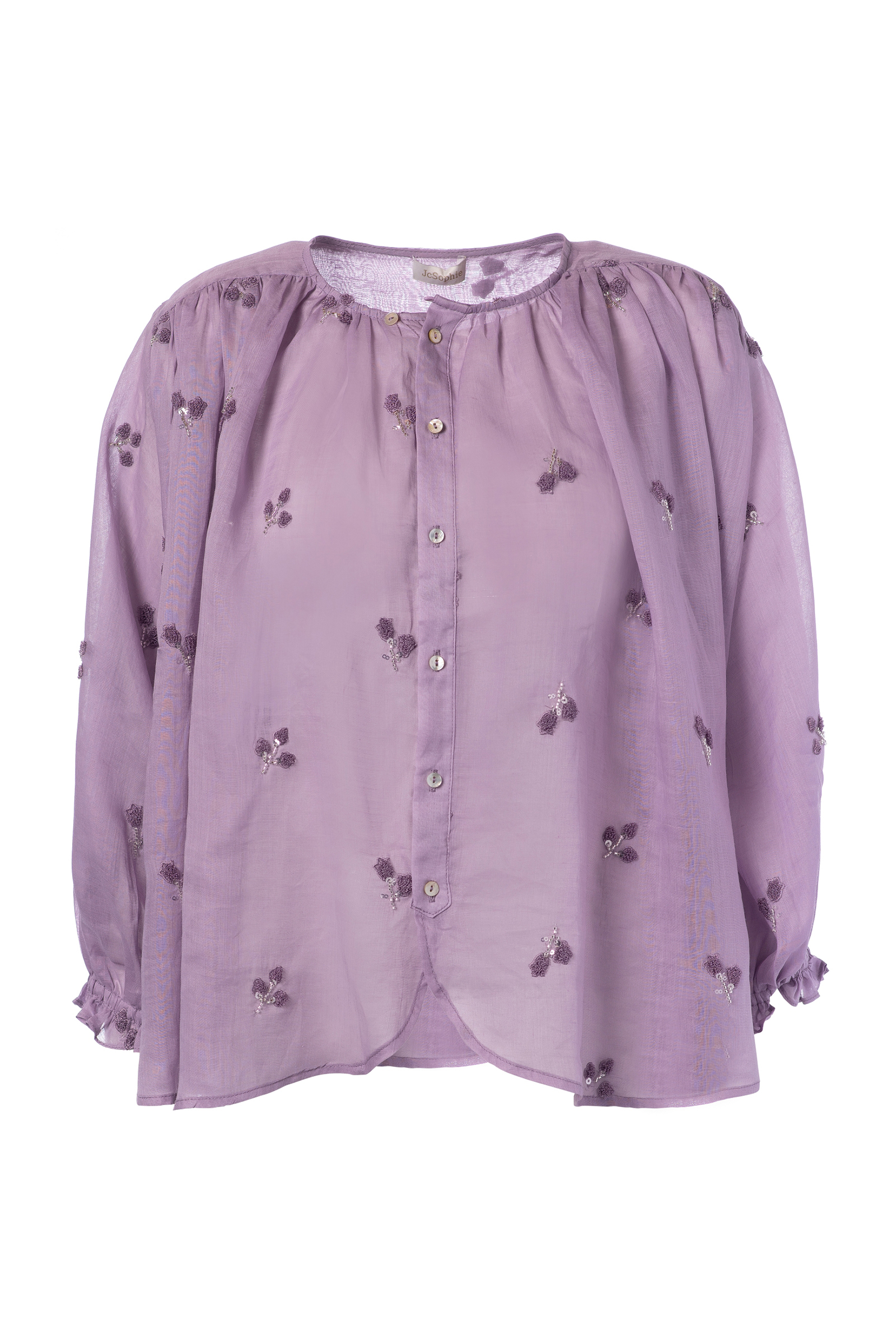 Dames blouse lange mouw paars