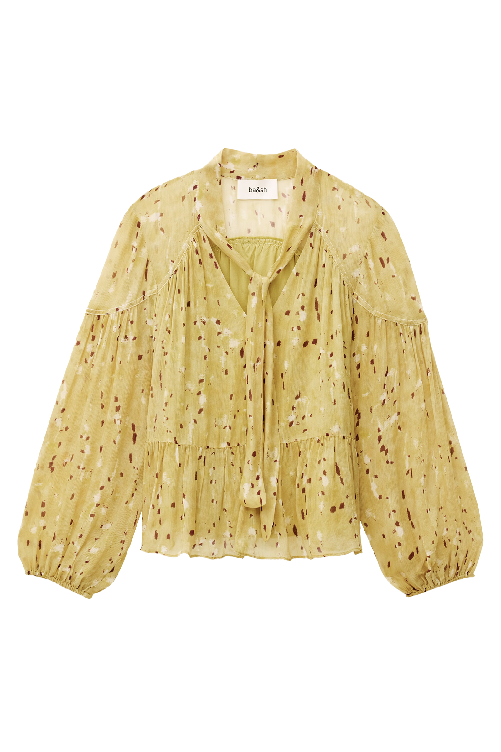 Dames blouse lange mouw geel