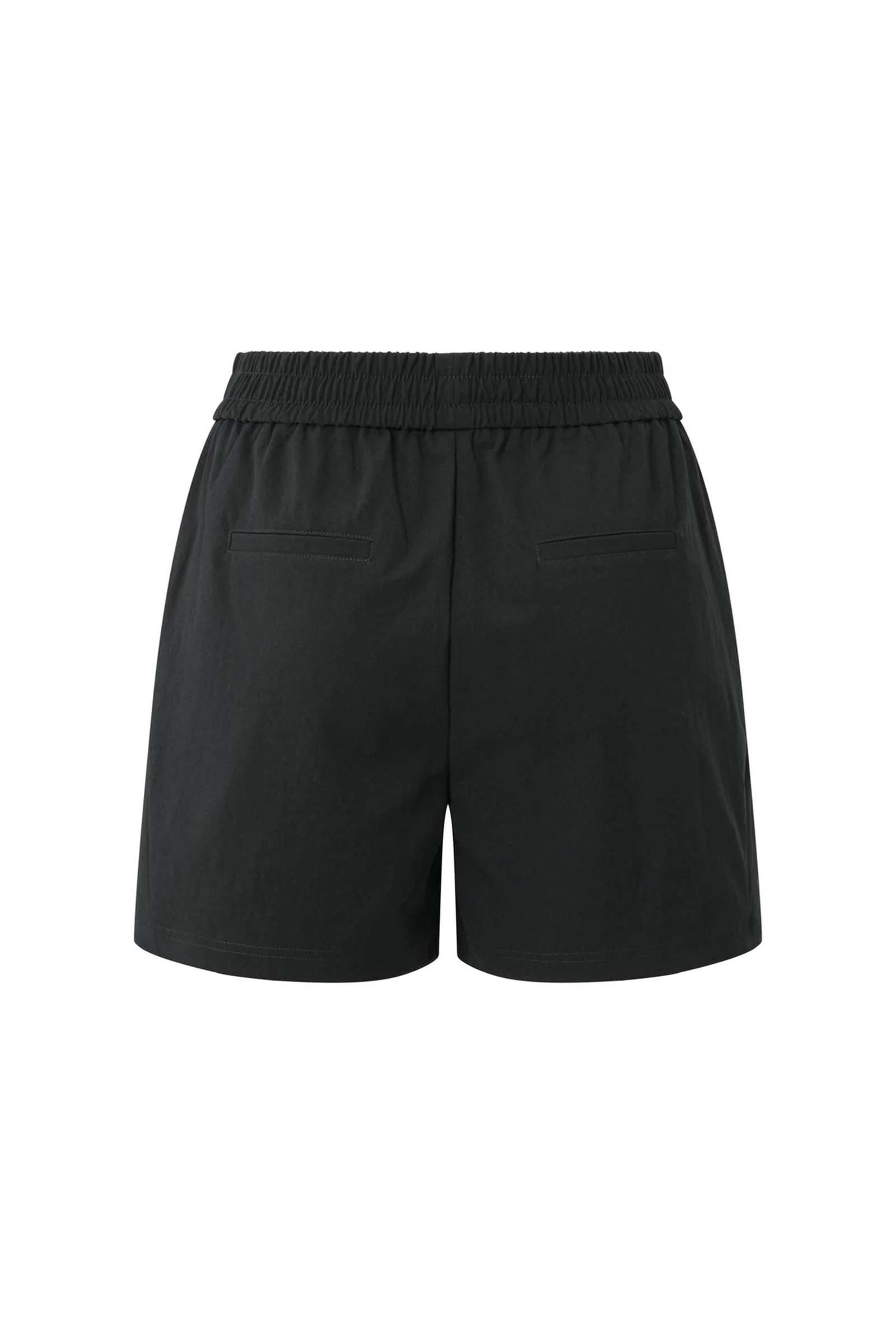 Yaya Woven short with elastic waist WASHED BLACK 3
