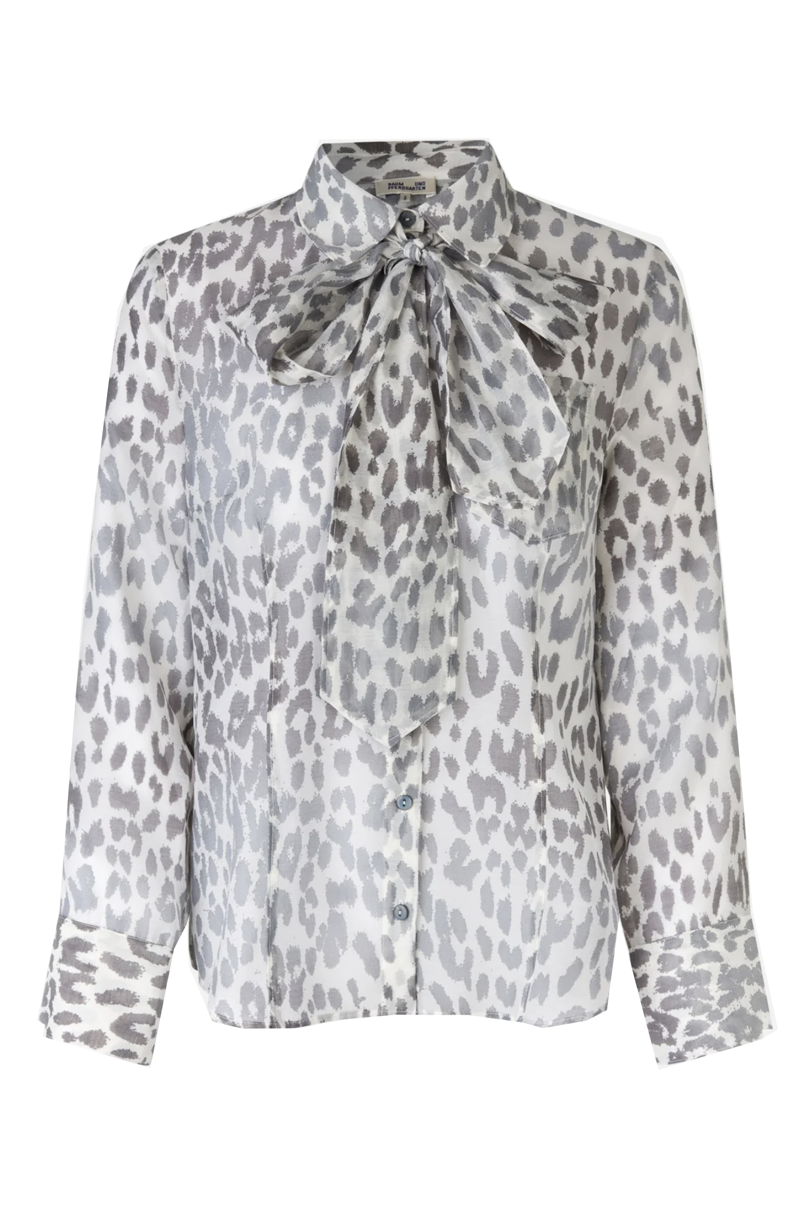 Dames blouse lange mouw grijs
